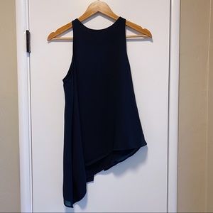 H&M Asymmetrical Navy Blue Halter Tank Top